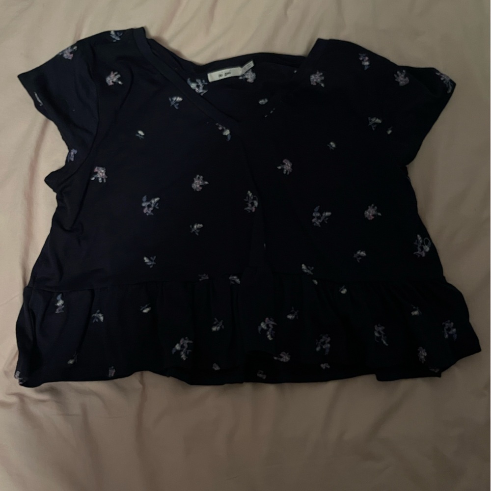 Madewell Navy Floral Top